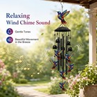 Large Hummingbird Wind Chimes Outdoor Garden Decor Black Aluminum Tubes Hanging