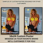 Sexy Pinup Girl Custom Alcohol Poster Any Beer Whiskey Tequila Vodka Brand   388