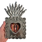 Mexican Tin Shadowbox Nicho  Sacred Heart Virgin Guadalupe