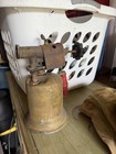 Antique Coal Miners Cap Canvas   Brass Carbide Lamp Light With Turner Blowtorch