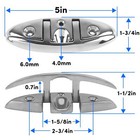 Folding Boat Cleats 5 6 Inch 316 Stainless Steel Flip Up Dock 2-4 Pack