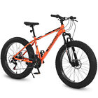 26 Inch Fat Tire Bike  Full Shimano 21 Speeds Mountain Bicycle  Dual Disc Brakes