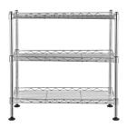 3-tier Wire Shelving Rack Shelf Adjustable Commercial Garage Kitchen Storage