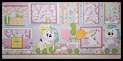Premade 12x12 Scrapbook Pages Handmade Layout Sewn Mats Birthday Girl Pcc