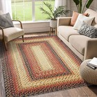 5x7 Modern Geometric Braided Print Area Rug Low Pile Floor Cover Office Carpet