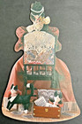 Rare Vintage Hallmark  danielle  Die Cut 19th Century Paper Doll Card B8 pd18