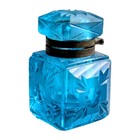 Antique Turquoise Blue Glass Crystal Hand Cut Ink Well 1880 s Collectible 
