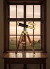Vintage Brass Telescope On Wooden Tripod Nautical Spyglass Collectible Decor