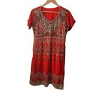 Unbranded Handmade Red Indian Salwar Kameez Gold silver Beading embroidery Med