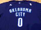 Adidas Nba Oklahoma City Thunder Russell Westbrook Blue Jersey T-shirt Size L