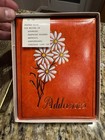 Vintage Mid Century Orange Address Book W  Box Telephone Number Daisies Flowers