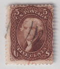 Usa Scott  95 5c Jefferson Stamp  Used  Pen   Red Cancel  Pse Certified  Cv  930