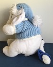 Disney Store White Sweater Eeyore Plush Blue Snowflakes Stuffed Animal