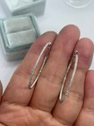 1ct Lab Created Diamond Round Inside Outside Hoop Earrings 14k White Gold Plated