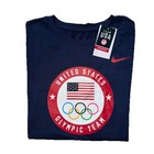 Nike United States Winter Olympics Team Men s Dri-fit T-shirt Navy Blue New