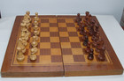 Vintage Soviet Ussr Big Wooden Chess Set Folding Board 47 Cm King 10 Cm 1970s