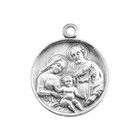 925 Sterling Silver Saint Holy Family Pendant Medal Necklace With Chain   Box