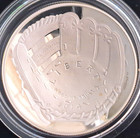 2014-p Baseball Hall Of Fame Bu 90  One Oz Fine Silver Dollar Curved Coin W box