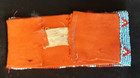 Vintage Native American Leather Beaded Geometric Design Wrist Band