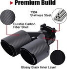 2 Pcs Carbon Fiber Dual Exhaust Tips 3  Inlet To 3 5  Outlet 3 Inch Exhaust