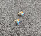 925 Sterling Silver Earrings Multi Stone Turquoise Small Stud Post
