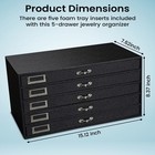 Novel Box 5 Drawer Black Jewelry Display 15 12x8 37x7 62   Medium 36 Gems Jars