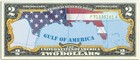 Gulf Of America  2 Bill Commemorative Bank Note With Coa