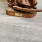 Vintage Hand Carved Wood Couple Farmer Farmerette Peasant Hobo Folk Art Cottage