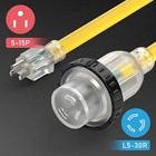 15 Amp Male To 30 Amp Female Rv Adapter Cord 5-15p Tol5-30r Electrical Converter