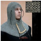 Chain Mail Riveted Coif With Bottom Ventail -dome Riveted Mild Steel Viking Larp