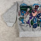 Vintage 1993 Tiny Toons Buster Bunny Dizzy Devil Kids Sweatshirt Gray 90s Acme