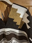 Vintage Mexican Poncho  Gaban  Serape  Handwoven Wool Blend 40  Length On   