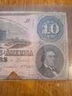 1862  10 Confederate States Note T-52 Richmond Csa Currency Civil War Bill