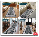 Washable Runner Rug  2x8 Non-slip Vintage Floral Hallway Rug With Rubber Backing