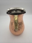 Vintage Odi P-10 Hammered Copper Pitcher With Brass Handle 7   h Made In India