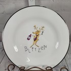 Pottery Barn Christmas Reindeer Blitzen Booze 8 5 In Plate Made In Japan Retired
