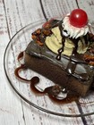 Realistic Fake Food Bard Chocolate Brownie Sundae  Desert Display Prop Faux