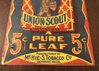 Vintage Union Scout Scrap Metal Tin Advertising Sign Mchie-scotten Tobacco Co 