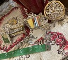Lot Of 8 Vintage Antique West German Miniature Soft Metal Dollhouse Furniture