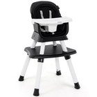 6 In 1 Convertible Baby High Chair   Booster Seat W  Adjustable Removable Tray