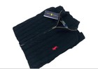 New Polo Ralph Lauren Long Sleeve Full Zip Cable-knit Sweater-black Size-large 