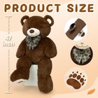 Giant Teddy Bear Stuffed Animal  Big Dark Brown Bear Plush  4 Feet