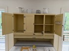 Antique Hoosier Freestanding Cabinet  Good Condition  Painted 