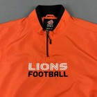 Bc Lions Jacket Mens Xl Orange Cfl Football Reebok Windbreaker Quarter Zip