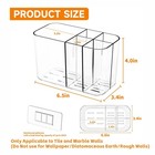 Clear Toothbrush Holder For Bathroom 5 Slots Countertop Organizer adhesive Mount