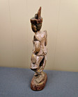 Antique Wooden Burmese Nat Statue Of Buddhist Deity Or Attendant 14 h