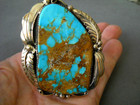 Tsosie Native American Navajo Pilot Mtn Turquoise Sterling Silver Bracelet 2 8 