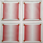 Vintage Glass Coasters Set Of 4 Red Dot Op Art Geometric 1970s Modern Barware