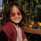 Kids Child Size Red Round Sunglasses Colored Lens Silver Frame Hipster Circle