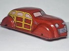Vintage 1950 s J  Chein Tin Litho Wind Up Woody Sedan Toy Car Made In Usa